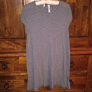 Aeropostale T-Shirt Dress Striped Navy